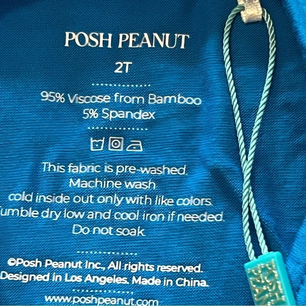 NWT Posh Peanut Bamboo Onsie Bodysuit Blue 2T